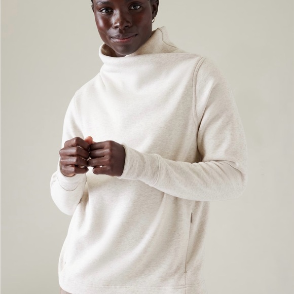 Athleta Cozy Karma Twist Neck Sweatshirt Blue 2X - Picture 10 of 13